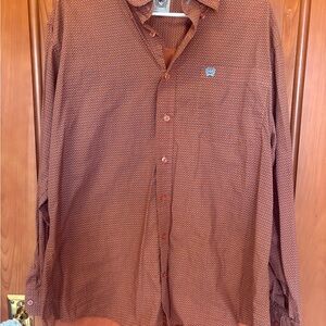 Cinch Men's Rust Patterned Shirt